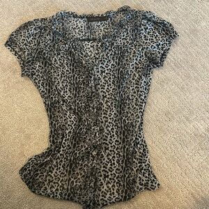 Y2K Cheetah Mesh top